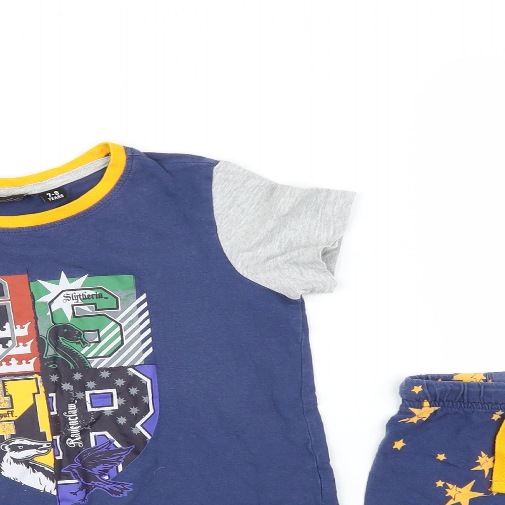 Preworn Boys Multicoloured Geometric   Pyjama Set Size 7-8 Years