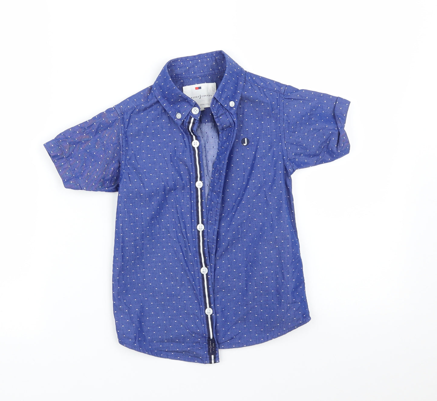 Jasper Conran Boys Blue Polka Dot  Basic Button-Up Size 5 Years