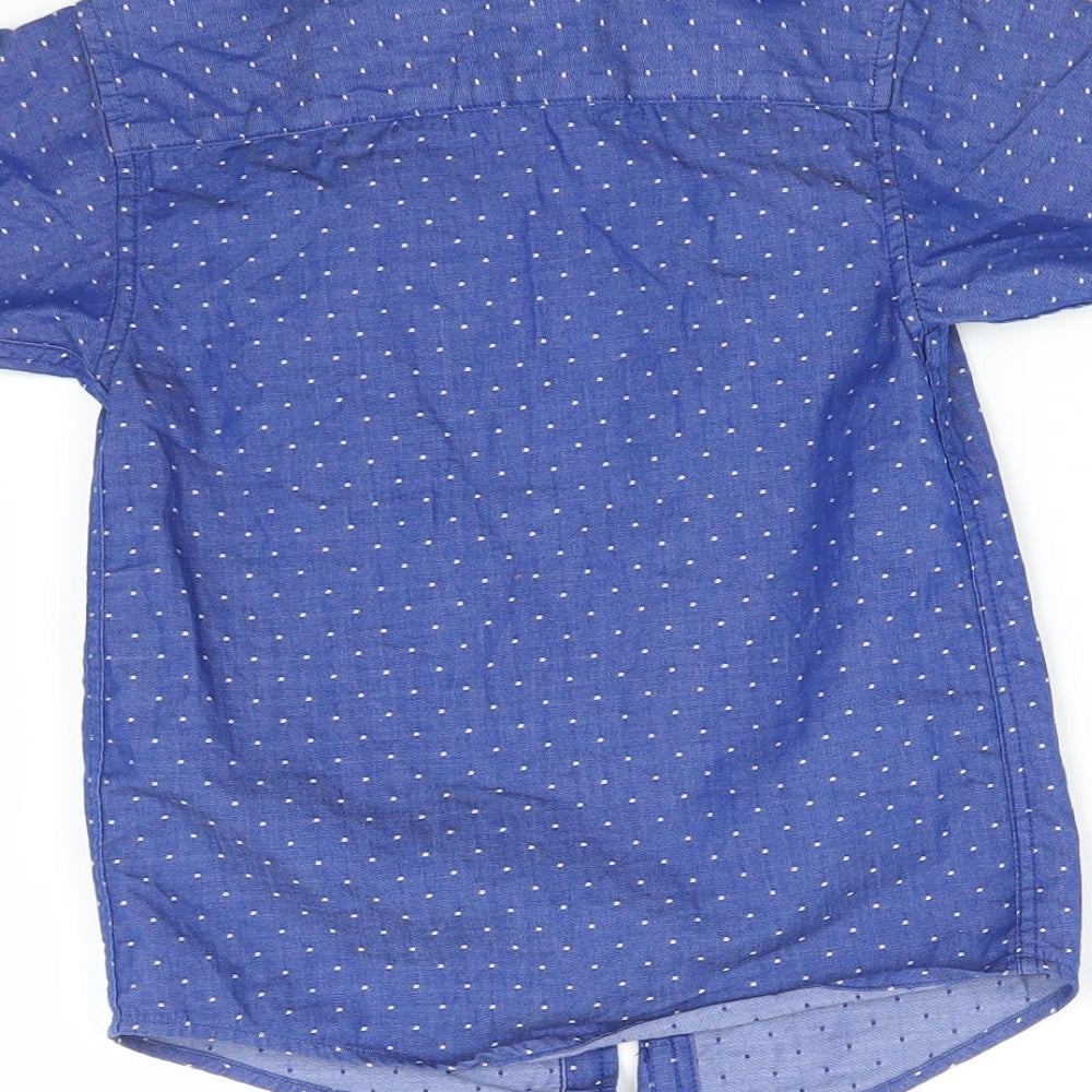 Jasper Conran Boys Blue Polka Dot  Basic Button-Up Size 5 Years