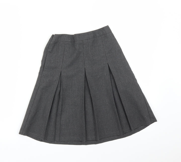 M&S Girls Grey Pleated Skirt Size 9-10 Years