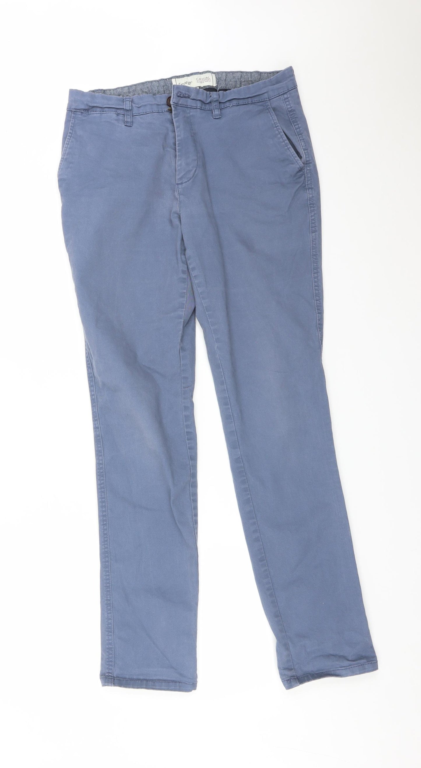 George Mens Blue   Chino Trousers Size 32 in L34 in
