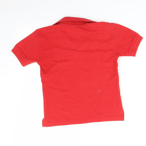 Russell Boys Red   Basic Polo Size 5-6 Years