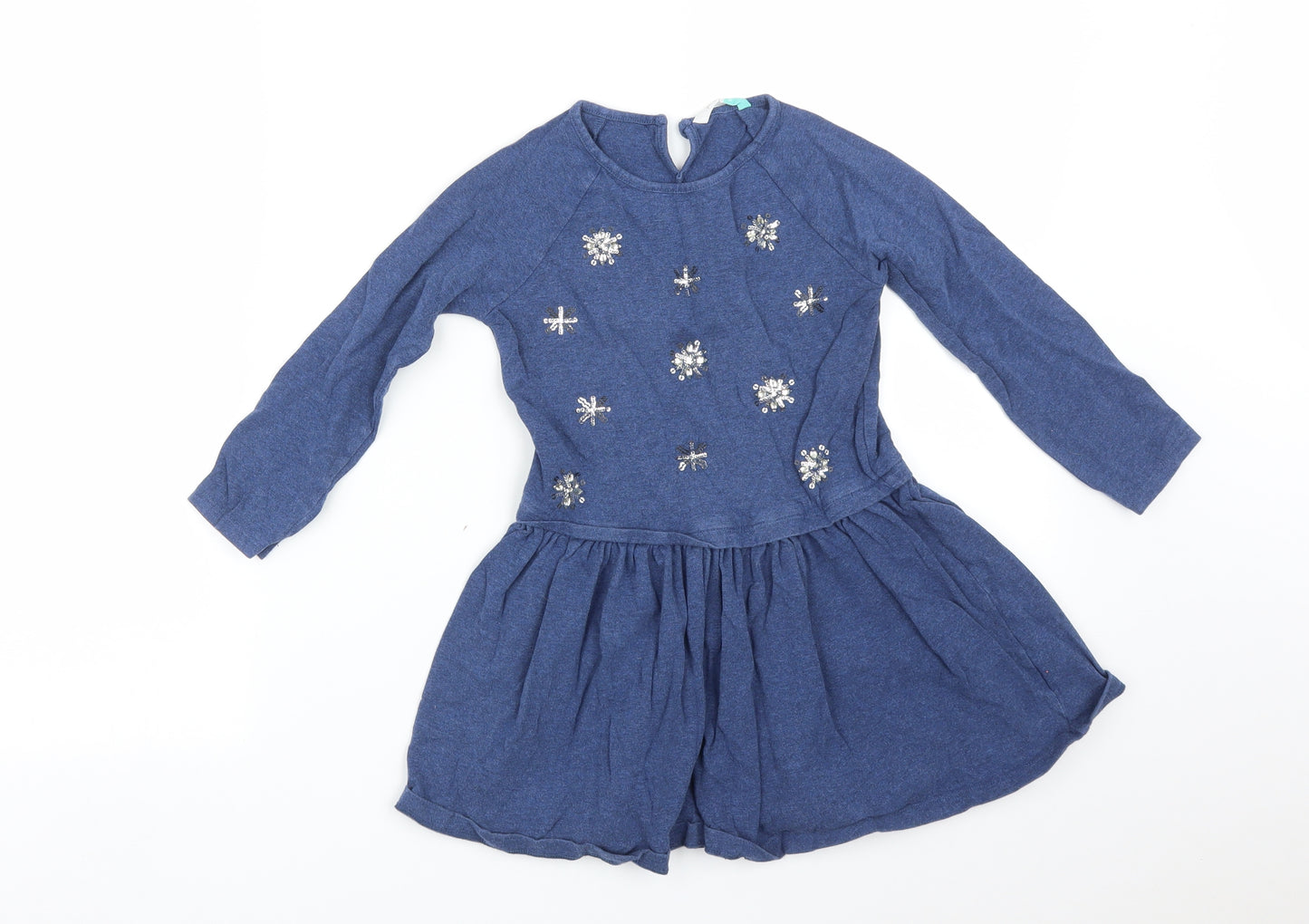 John Lewis Girls Blue   Skater Dress  Size 6 Years