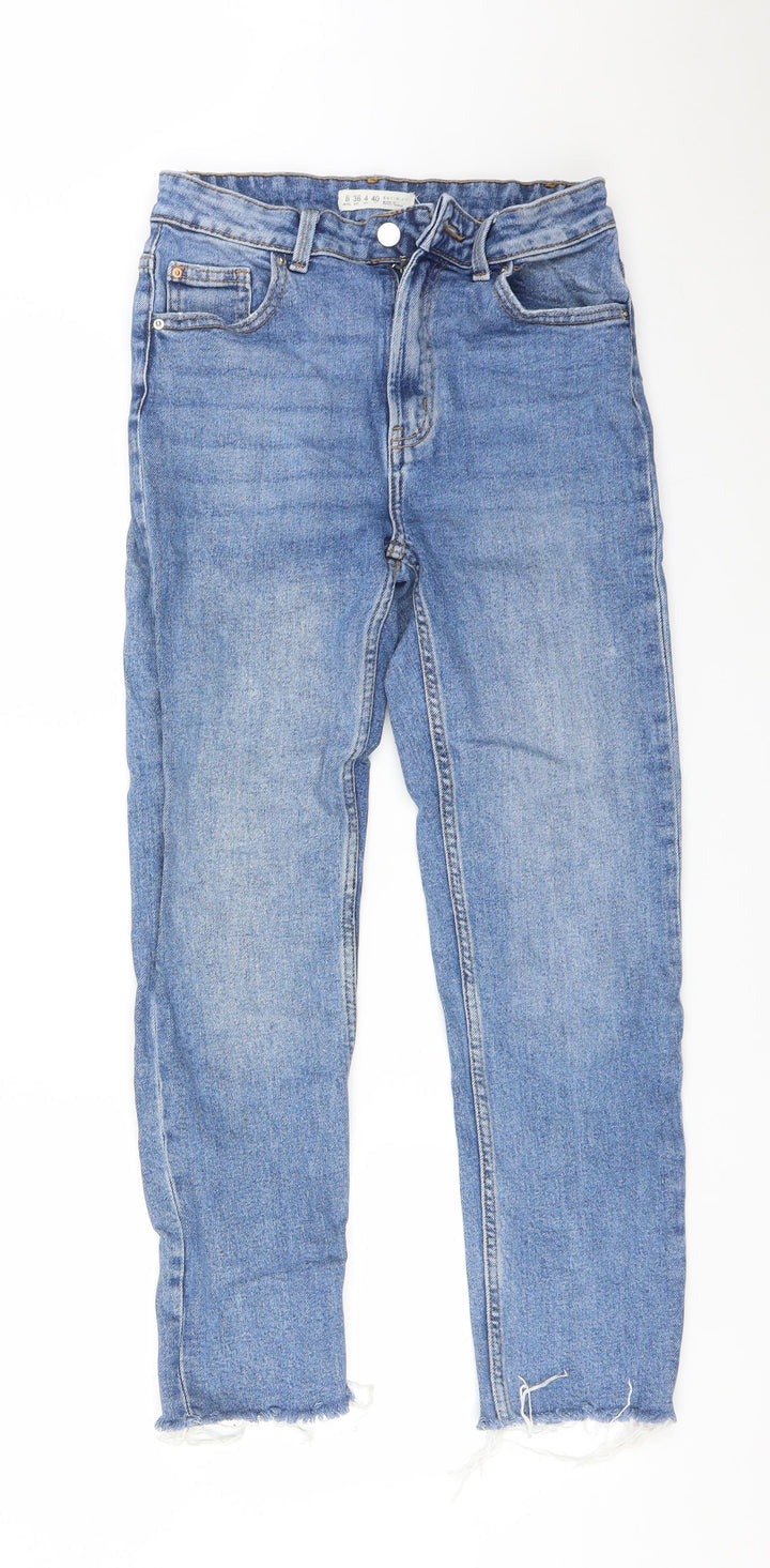 DENIM CO Womens Blue Straight Jeans Size 8 L25 in