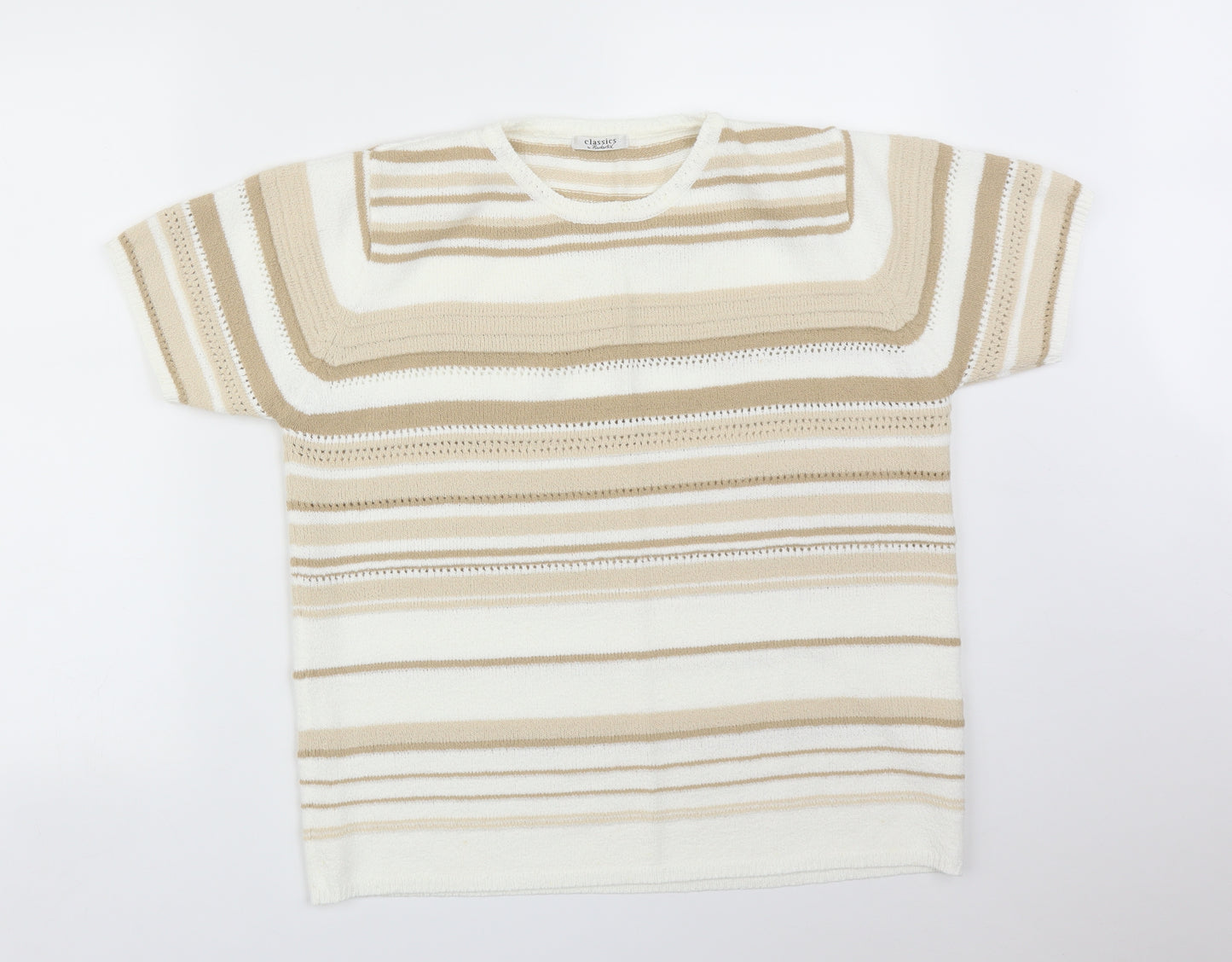 Berkertex Womens Multicoloured Striped  Basic T-Shirt Size 16