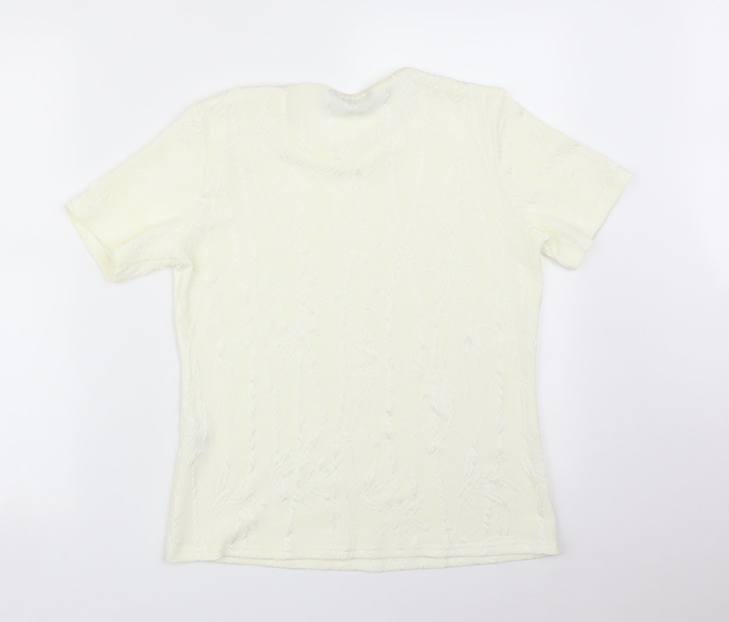 BM Womens Yellow Floral  Basic T-Shirt Size 14