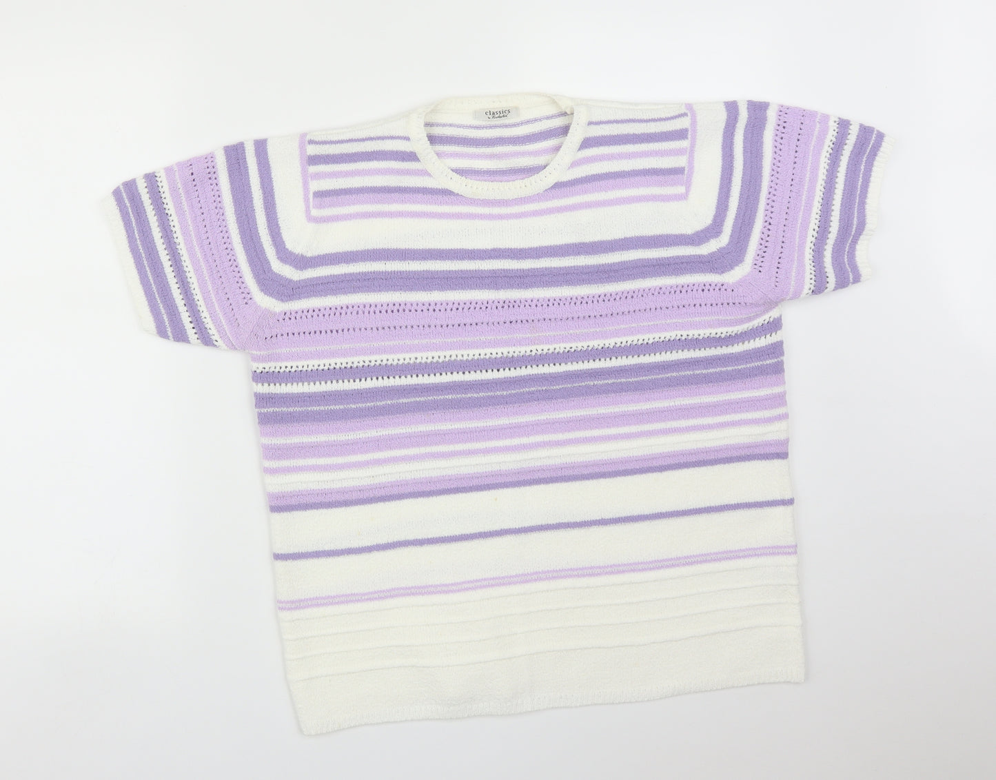 Berkertex Womens Multicoloured Striped  Basic T-Shirt Size 16