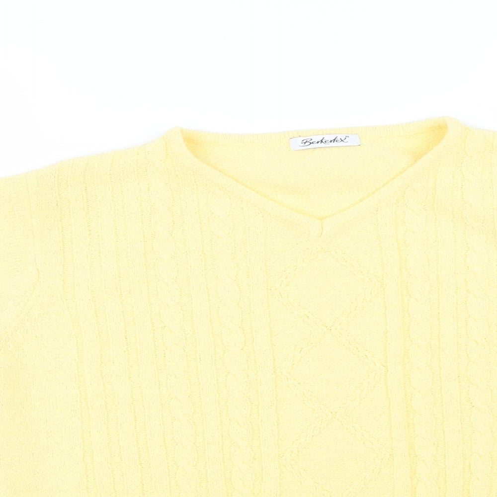 Berkertex Womens Yellow   Basic T-Shirt Size 16