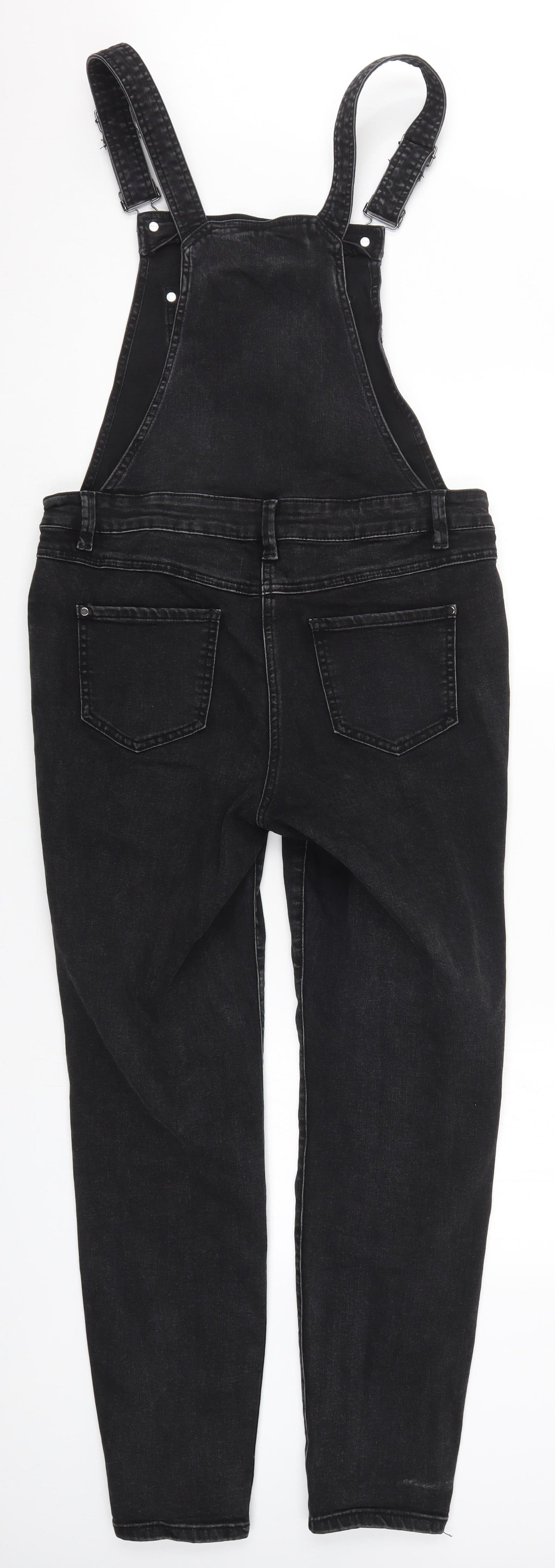 Matalan Womens Black  Denim Dungaree One-Piece Size 10 L29 in