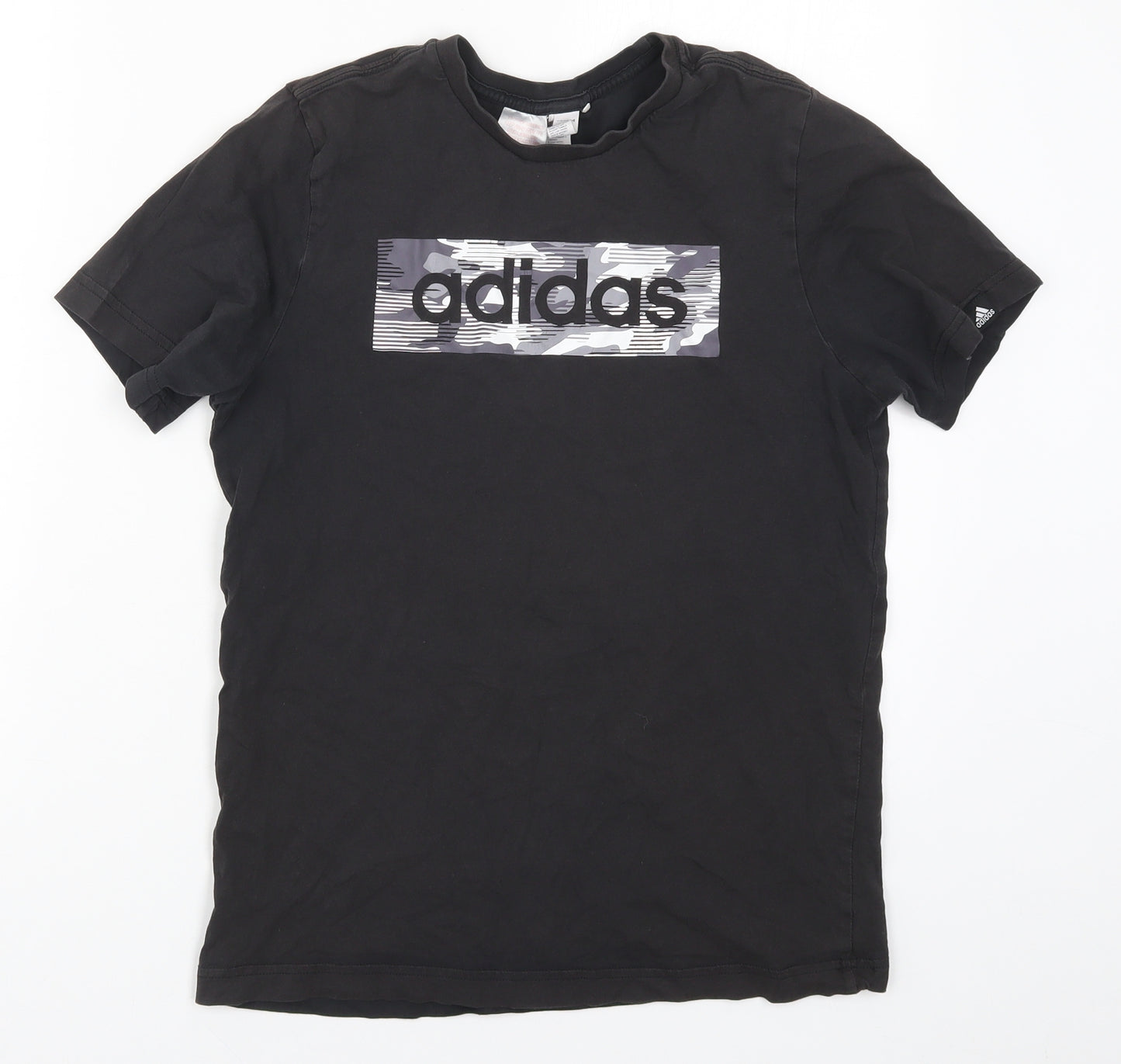 adidas Boys Black   Basic T-Shirt Size 13-14 Years