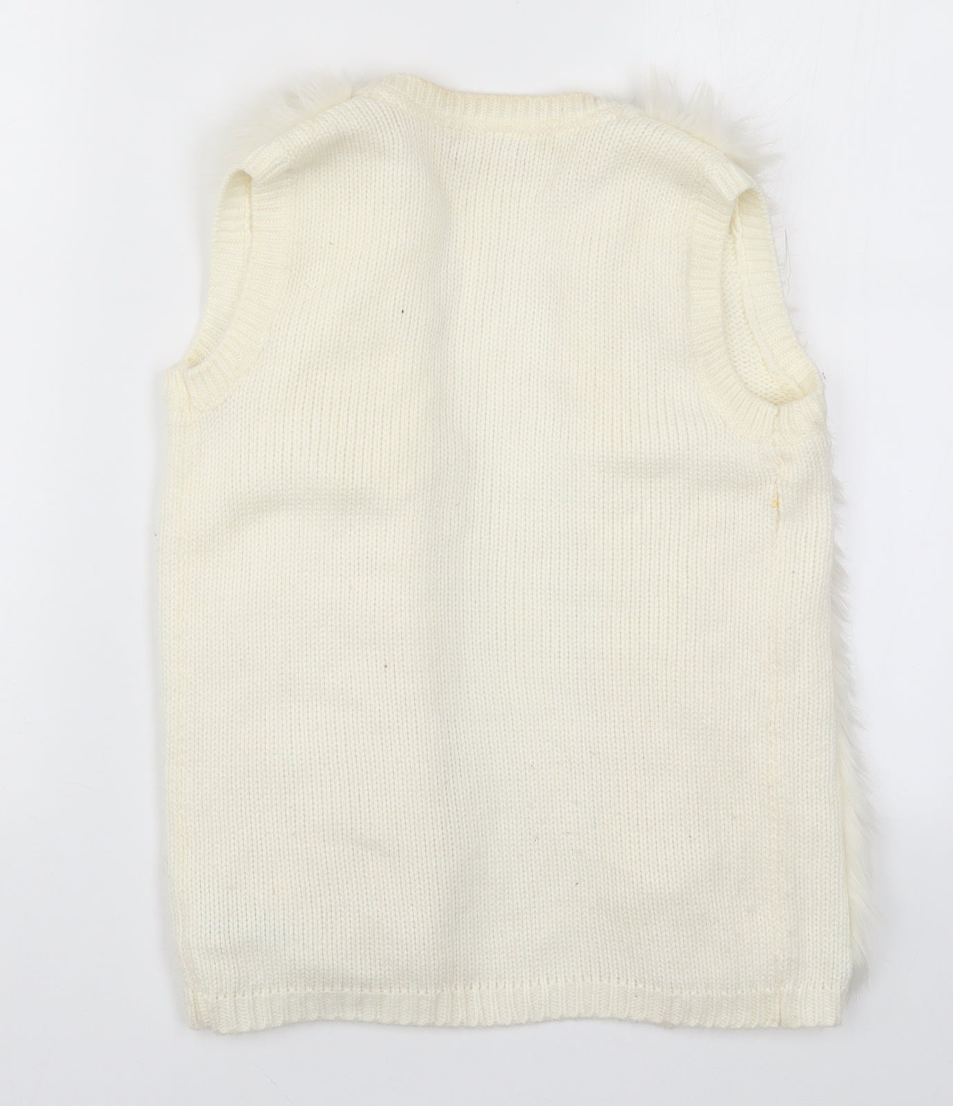 Young Dimension Girls White  Knit Cardigan Jumper Size 9-10 Years