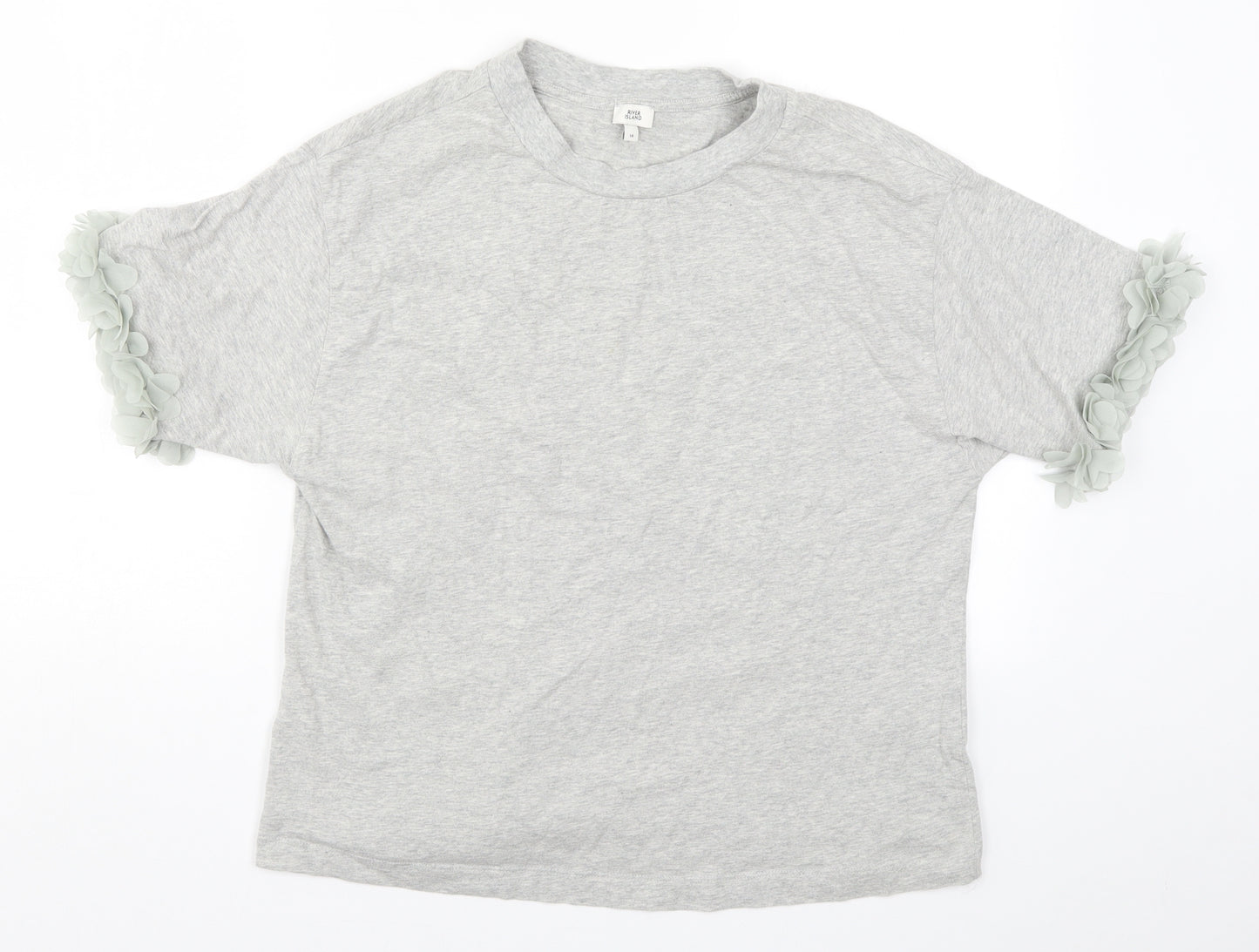 River Island Womens Grey   Basic T-Shirt Size 14