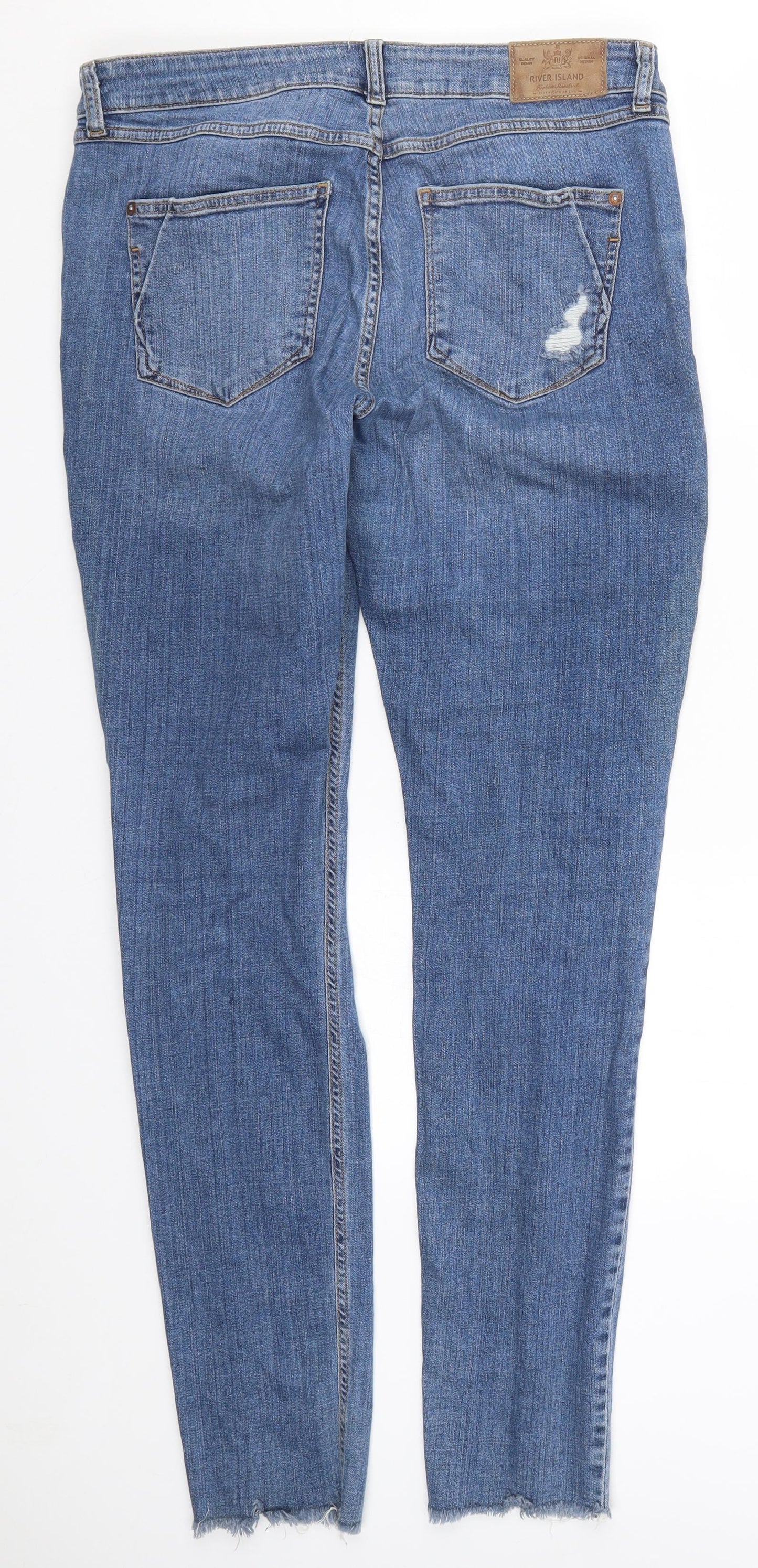 River Island Womens Blue  Denim Skinny Jeans Size 16 L32 in