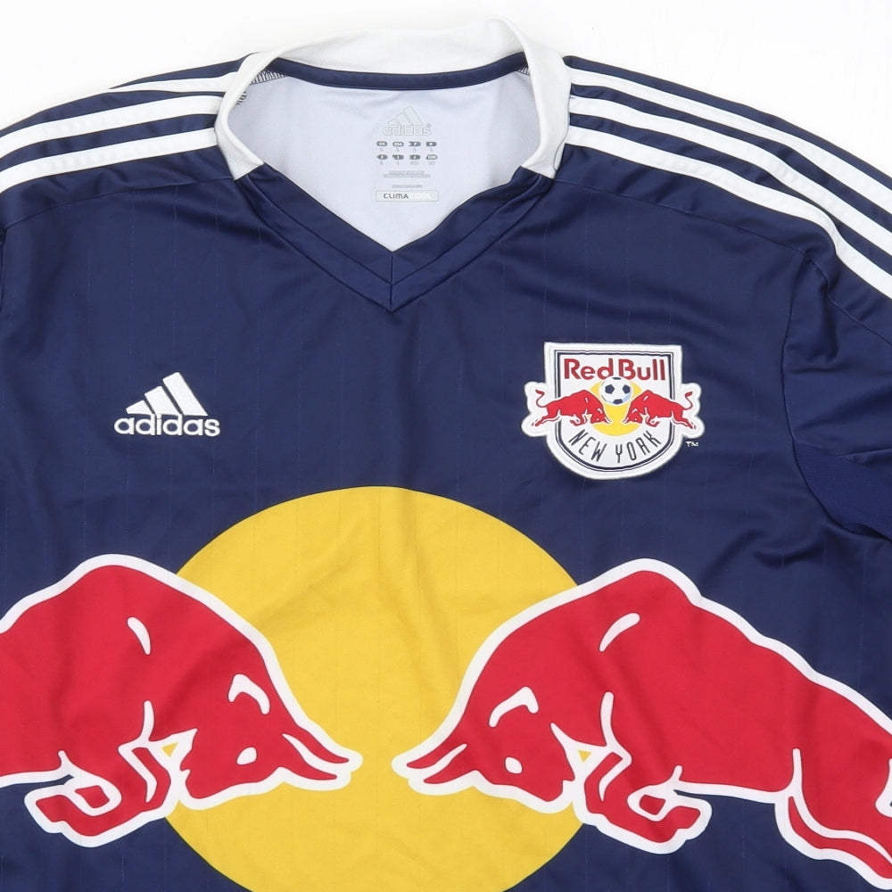 adidas Mens Blue    T-Shirt Size L  - Red Bull