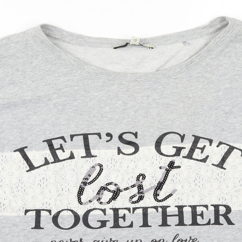 NEXT Womens Grey   Pullover Sweatshirt Size 18  - Let's Get Lost Together