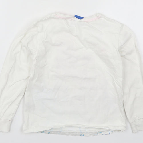 Matalan Girls White Solid  Top Pyjama Top Size 7 Years  - Elsa