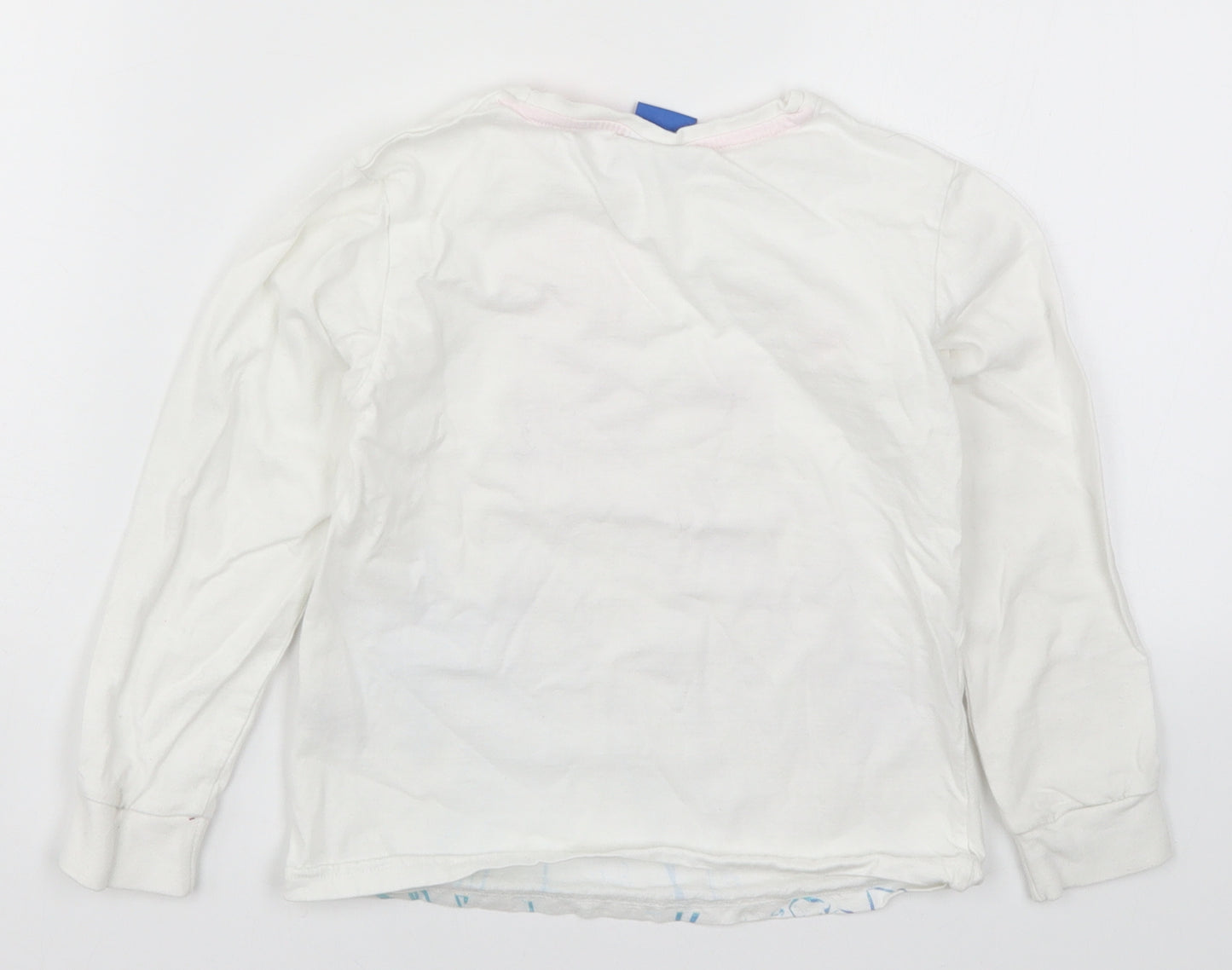Matalan Girls White Solid  Top Pyjama Top Size 7 Years  - Elsa