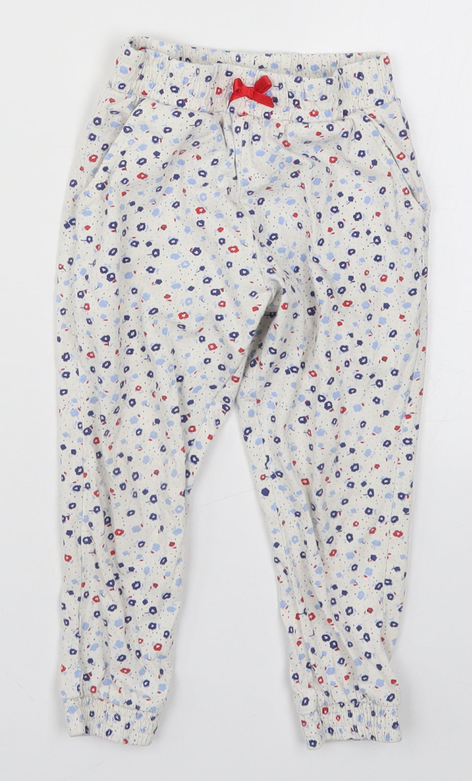 George Girls Blue Floral  Sweatpants Trousers Size 3-4 Years - Pyjamas