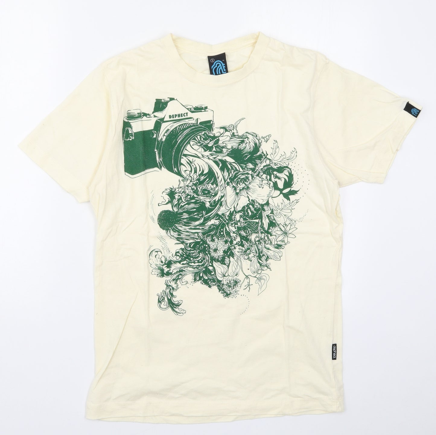 Dephect Mens Yellow    T-Shirt Size S  - Camera