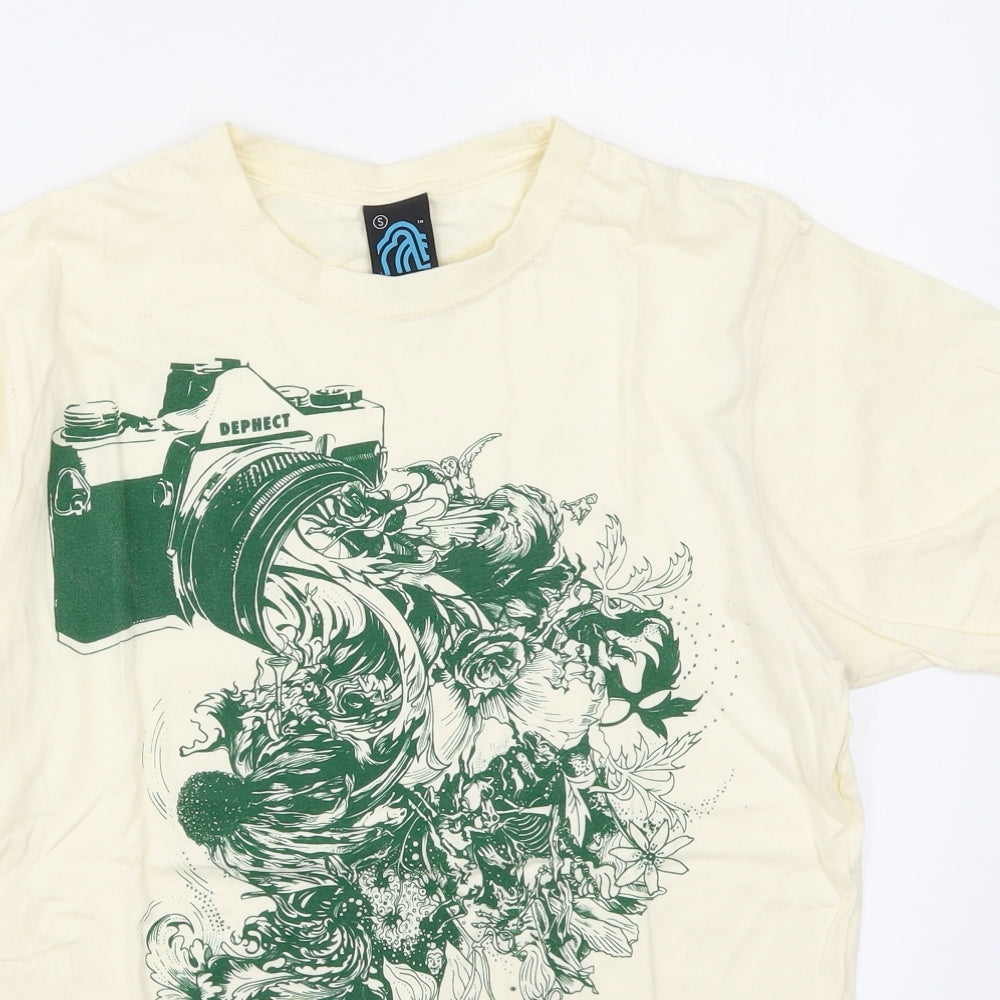 Dephect Mens Yellow    T-Shirt Size S  - Camera