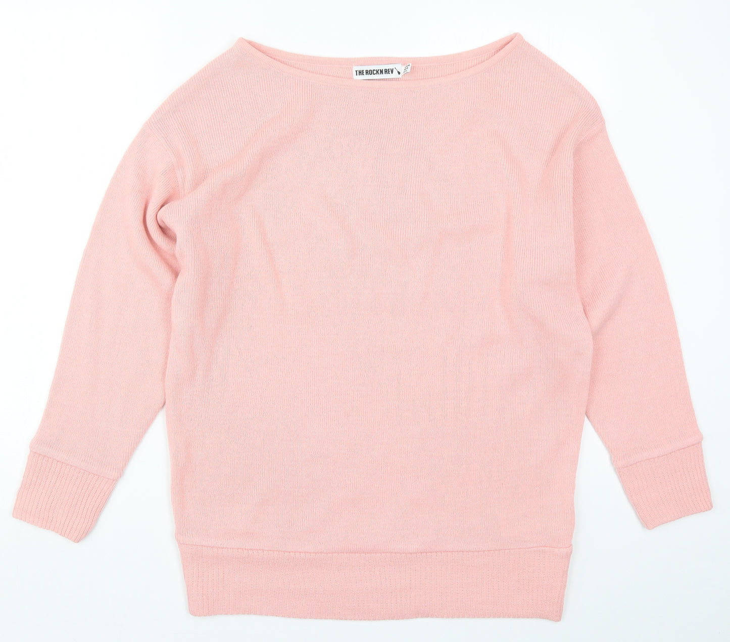 The Rockin Rev Womens Pink  Knit Pullover Jumper Size 16
