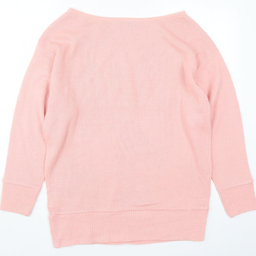 The Rockin Rev Womens Pink  Knit Pullover Jumper Size 16