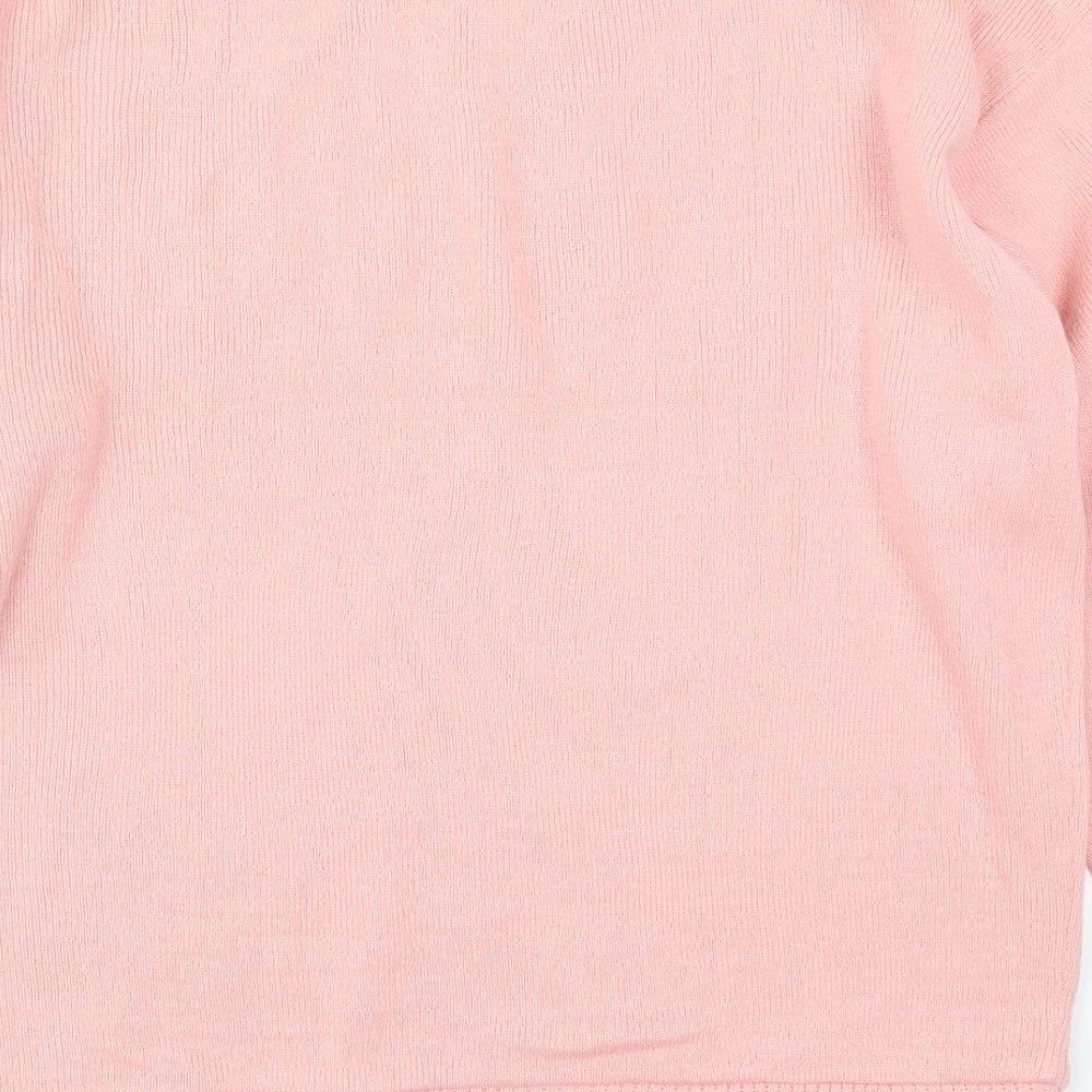 The Rockin Rev Womens Pink  Knit Pullover Jumper Size 16