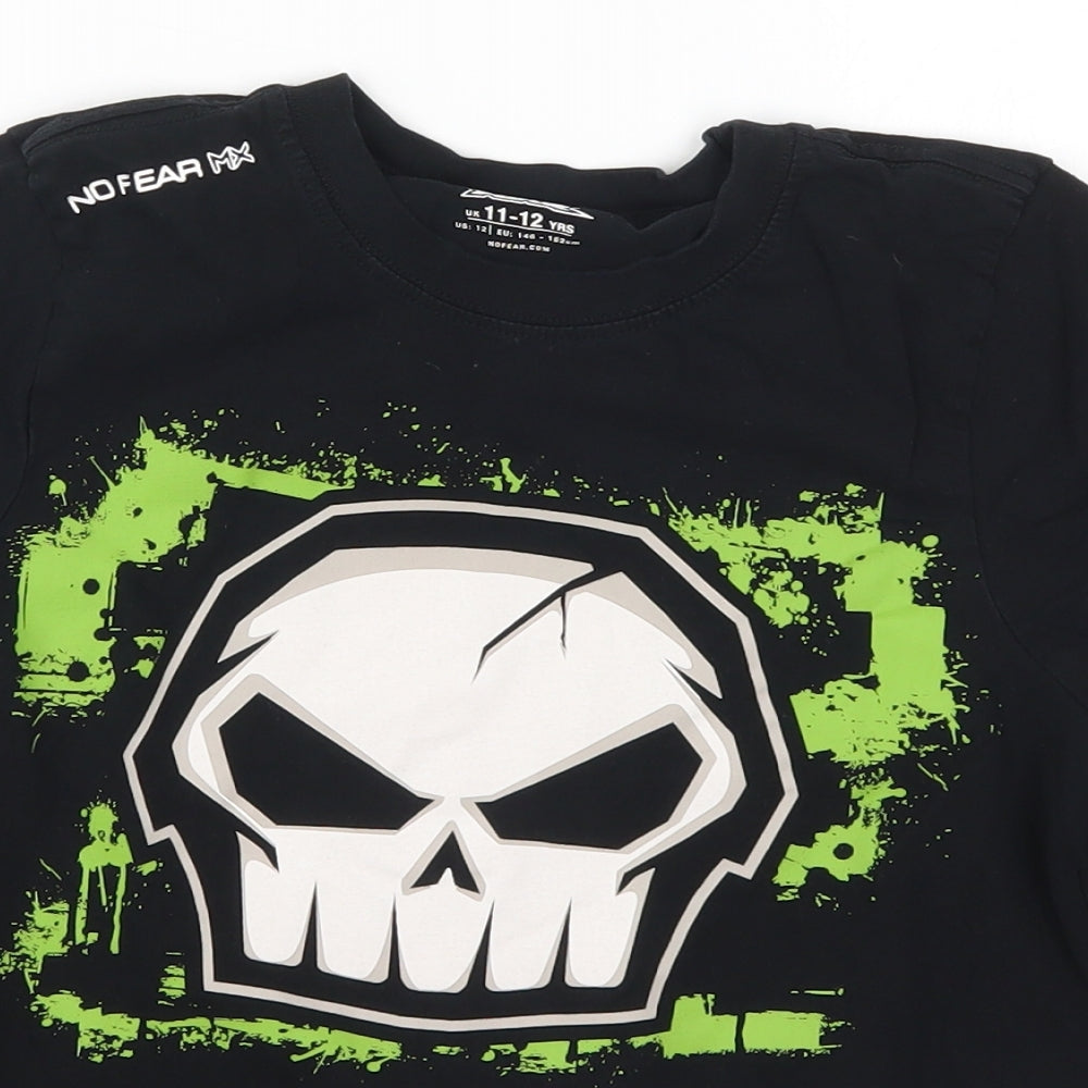 No Fear Boys Black   Basic T-Shirt Size 11-12 Years
