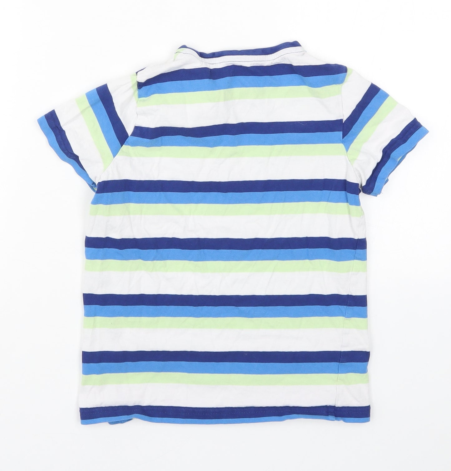 F&F Boys Blue Striped   Pyjama Top Size 8-9 Years