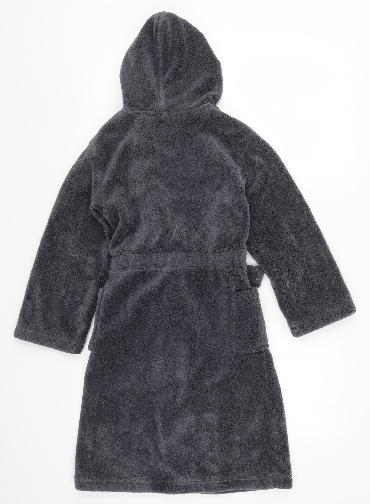 Preworn Boys Grey Solid   Robe Size 8-9 Years
