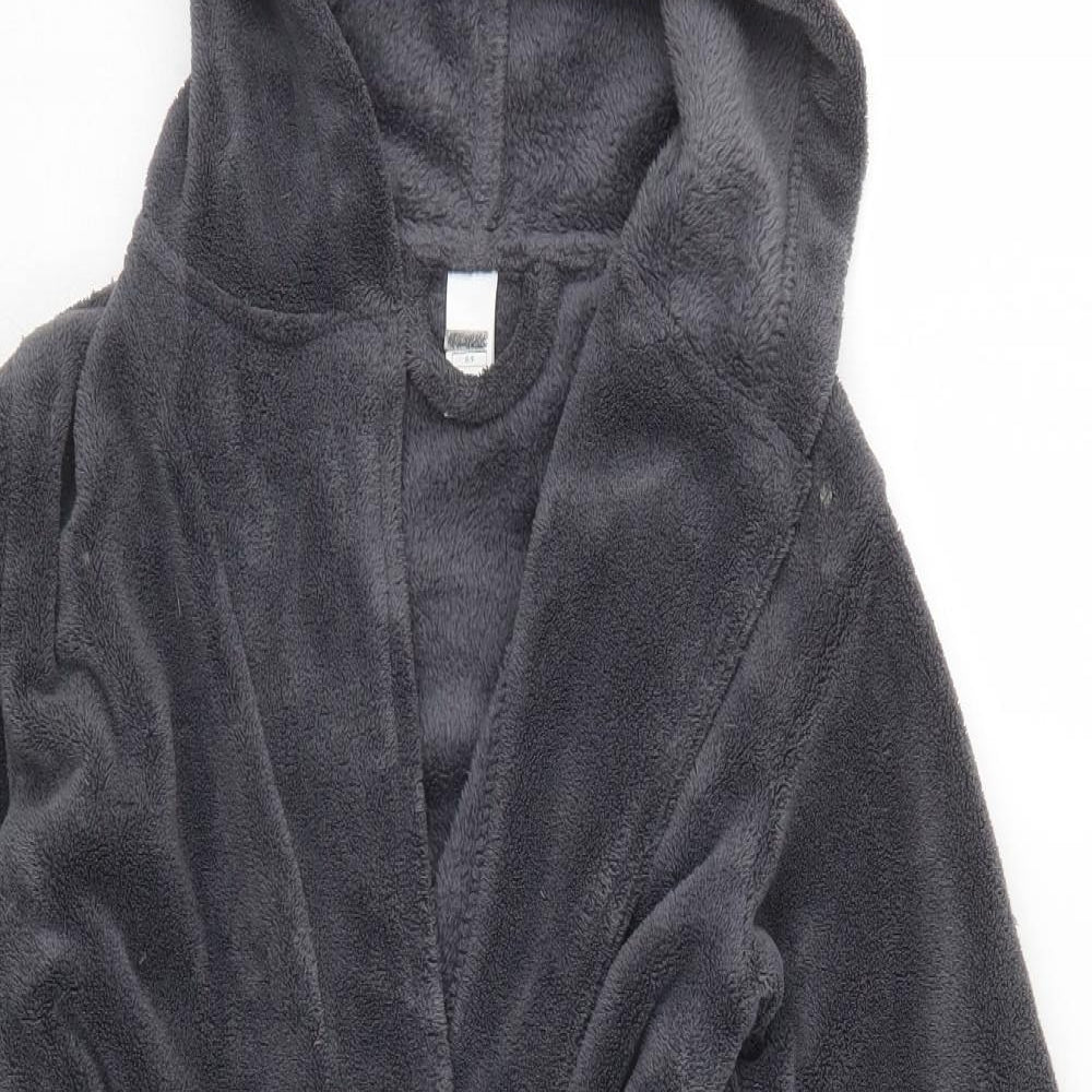 Preworn Boys Grey Solid   Robe Size 8-9 Years