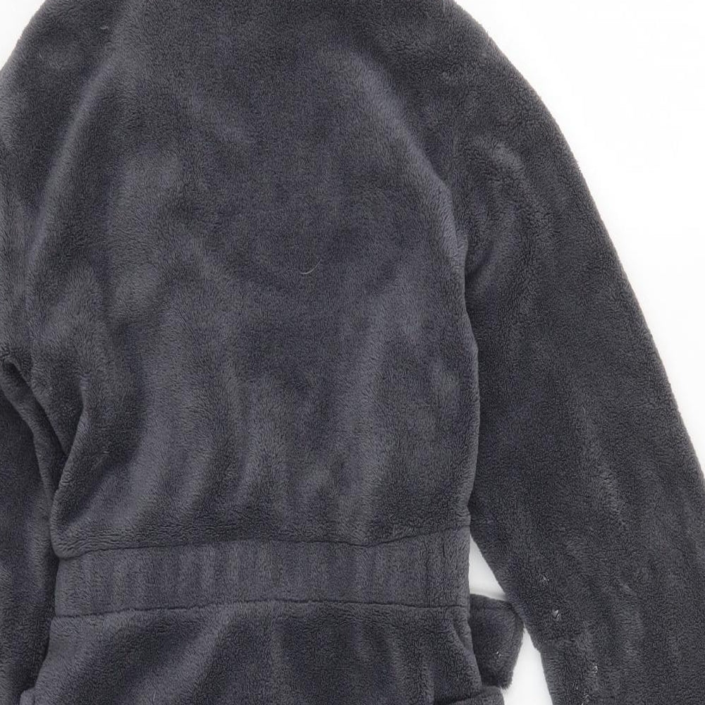 Preworn Boys Grey Solid   Robe Size 8-9 Years