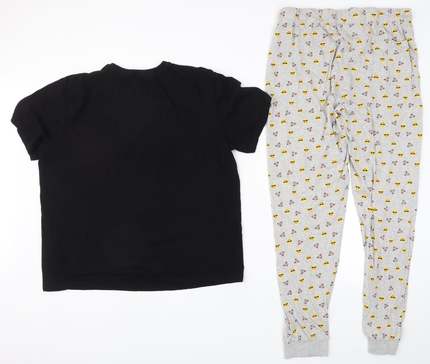 Pep&Co Mens Multicoloured Solid   Pyjama Set Size XL  - I'm The Poop Emoji