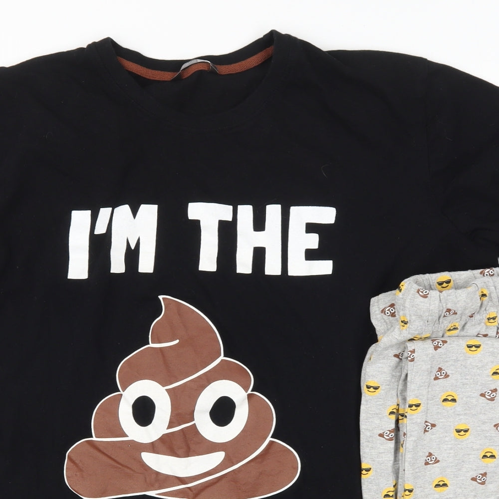 Pep&Co Mens Multicoloured Solid   Pyjama Set Size XL  - I'm The Poop Emoji