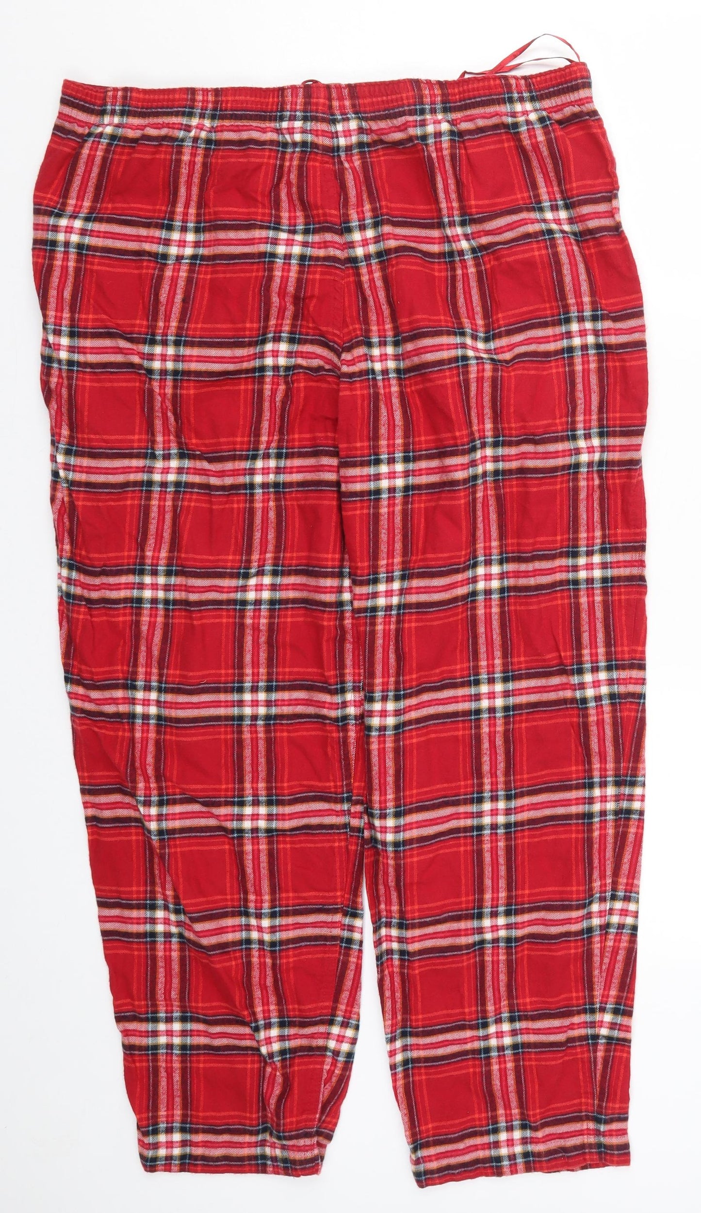 Marks and Spencer Mens Red Check  Trousers  Size XL L27 in - Pyjamas