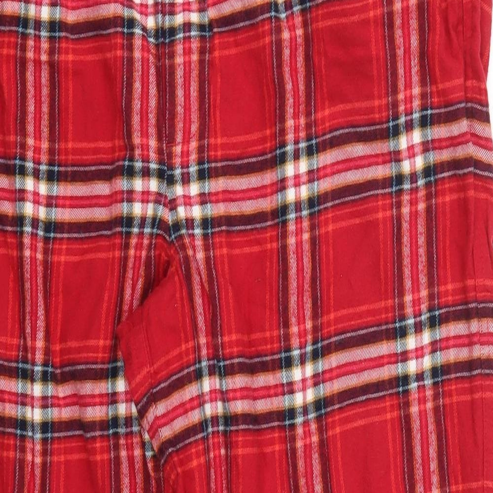 Marks and Spencer Mens Red Check  Trousers  Size XL L27 in - Pyjamas