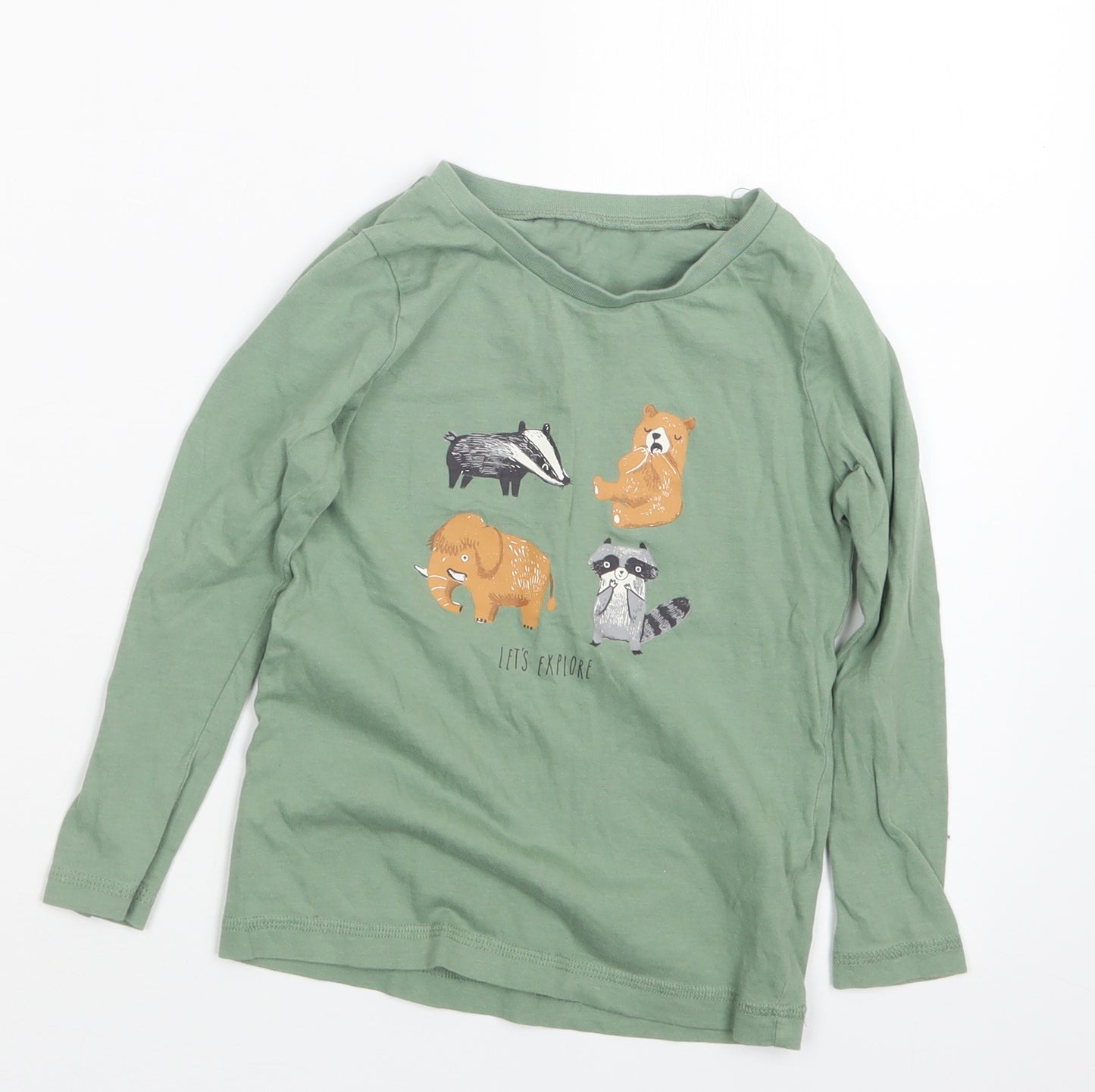 George Boys Green Geometric   Pyjama Set Size 4-5 Years