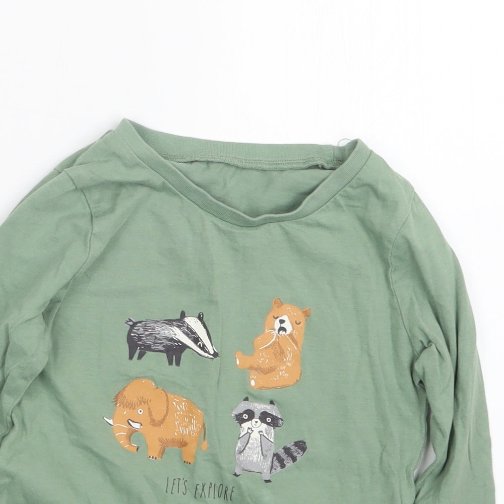 George Boys Green Geometric   Pyjama Set Size 4-5 Years