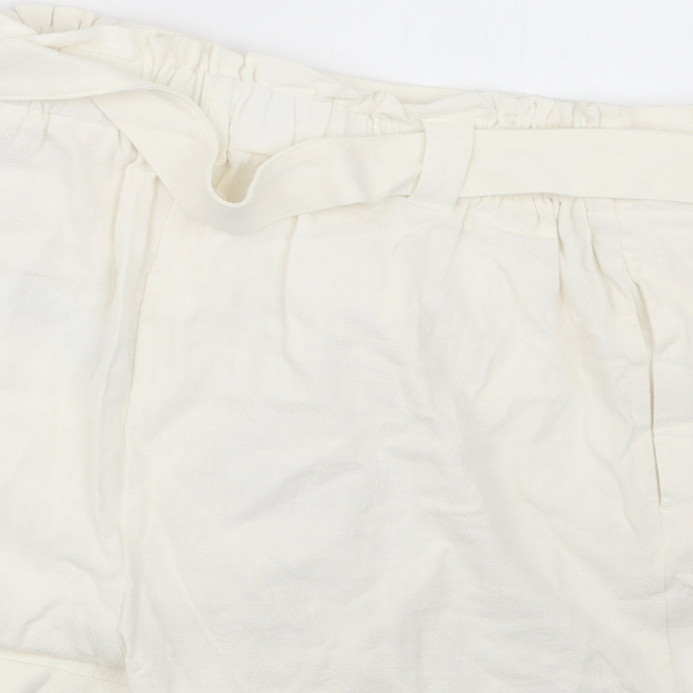 New Look Womens White   Boyfriend Shorts Size 12