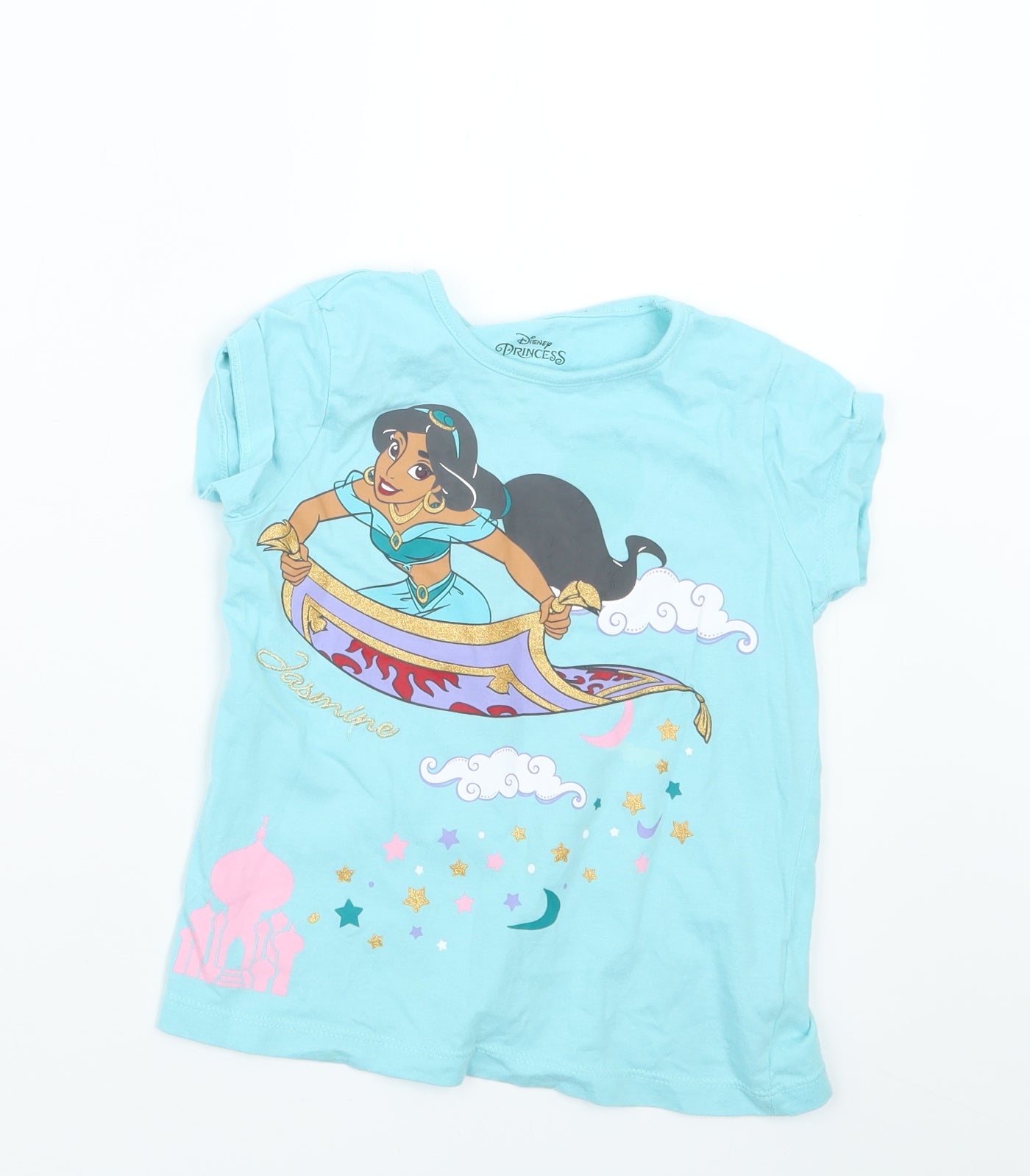 Primark Girls Blue   Basic T-Shirt Size 2-3 Years  - Princess Jasmine