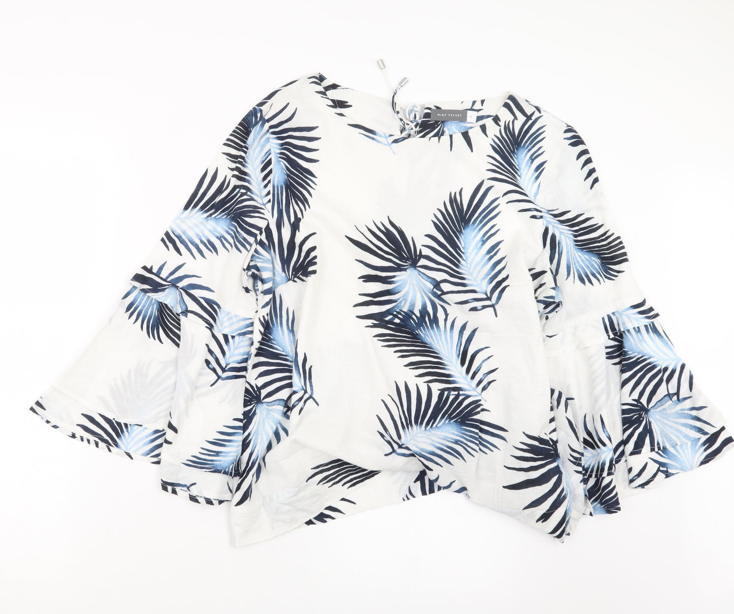 Mint Velvet Womens White Floral  Basic Blouse Size 16