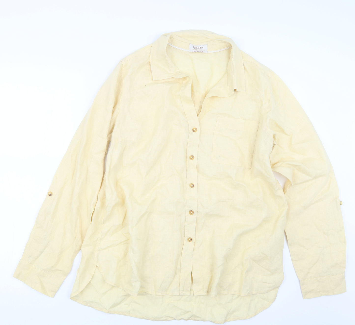 F&F Womens Yellow   Basic Button-Up Size 16