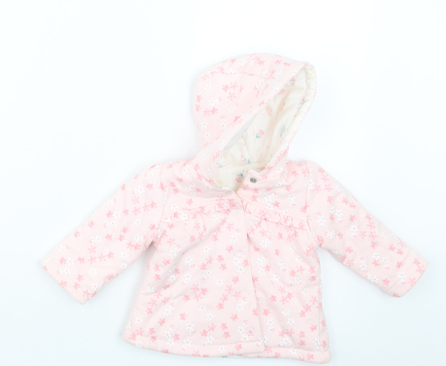 George Girls Pink Floral  Jacket  Size 0-3 Months