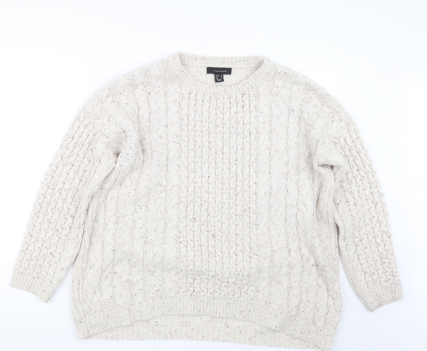 Atmosphere Womens Beige  Knit Pullover Jumper Size 12