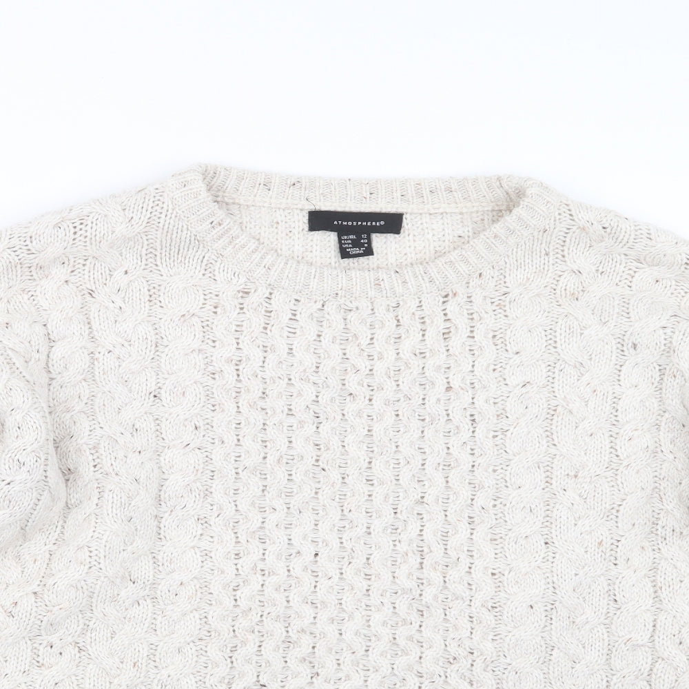 Atmosphere Womens Beige  Knit Pullover Jumper Size 12