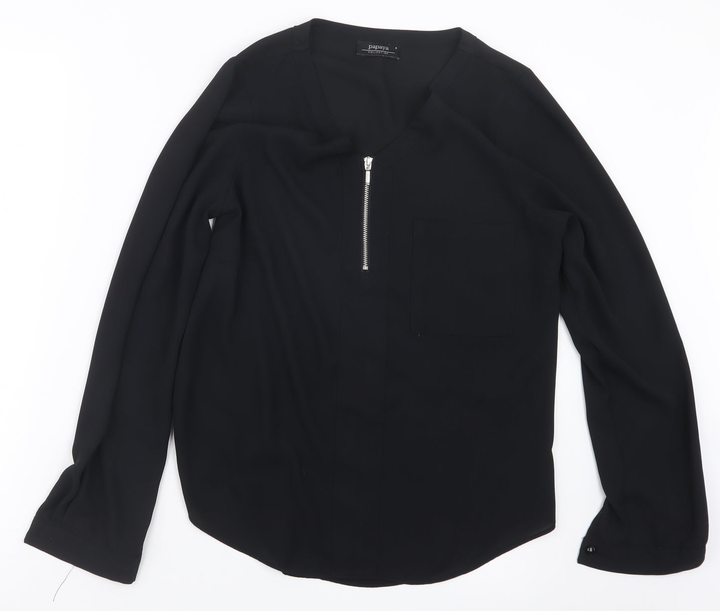 Papaya Womens Black   Basic Blouse Size 8
