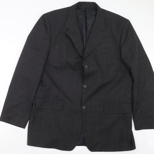 Zantos Mens Grey Check  Jacket Suit Jacket Size 42