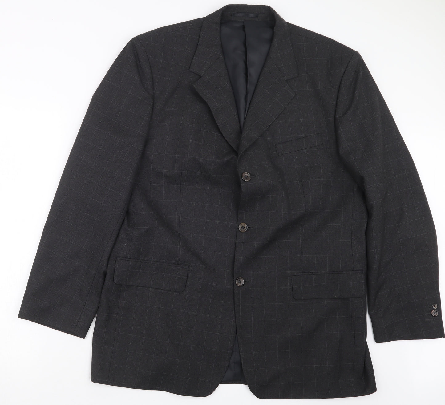 Zantos Mens Grey Check  Jacket Suit Jacket Size 42