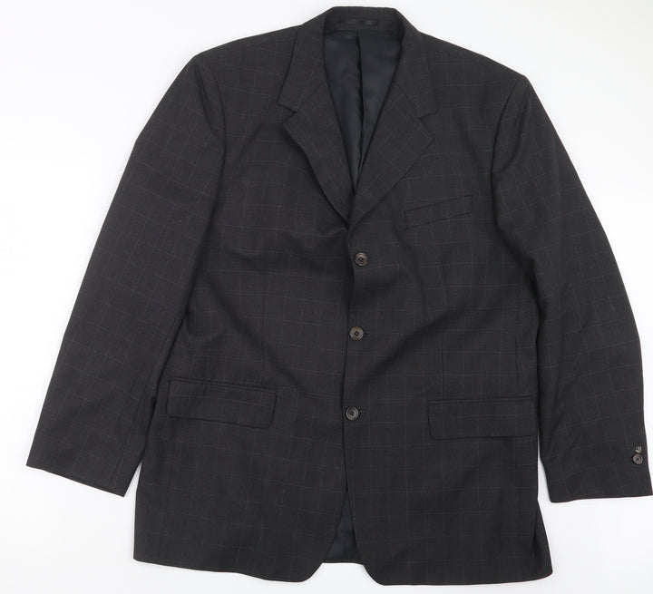 Zantos Mens Grey Check  Jacket Suit Jacket Size 42