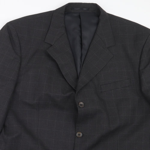 Zantos Mens Grey Check  Jacket Suit Jacket Size 42